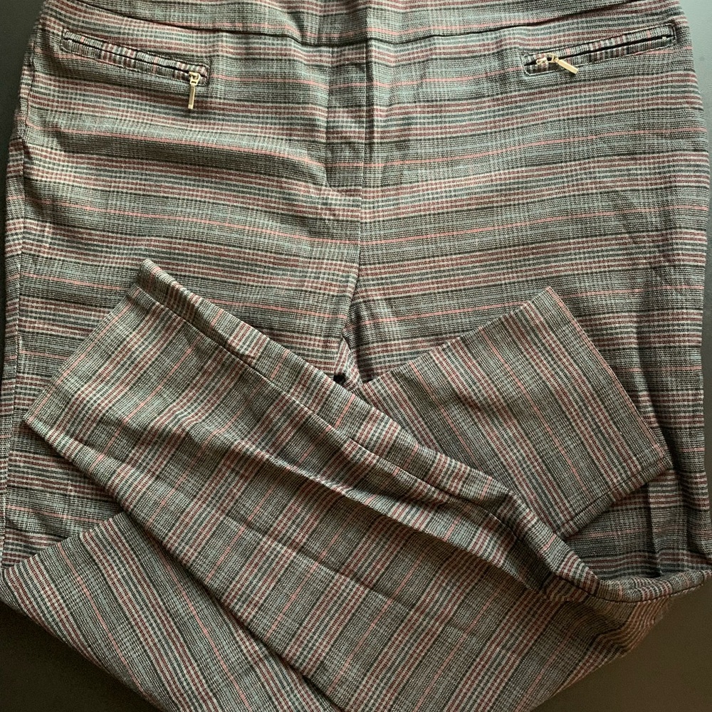 Soho Women’s Chinos - Gray and Red Plaid XL